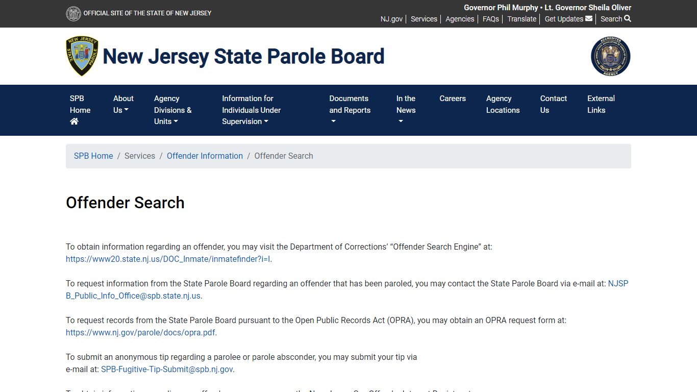 Offender Search - Government of New Jersey